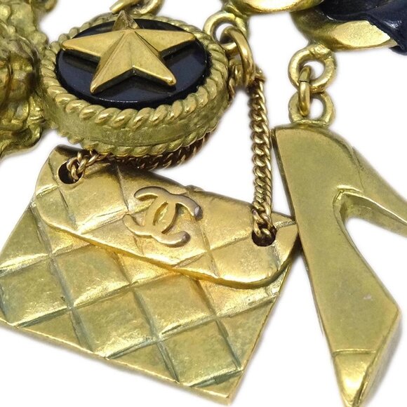 Chanel Icon Brooch Pin Bag Perfume Bottle Clover No5 Gold - Picture 8 of 8